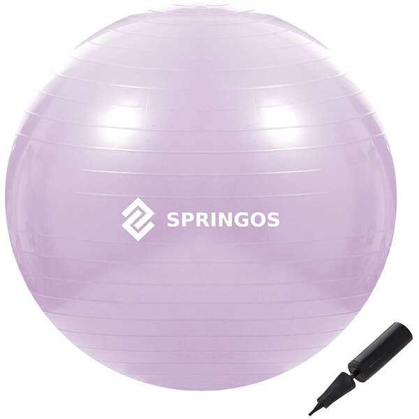М'яч для фітнесу (фітбол) Springos 65 см Anti-Burst FB0011 Violet S49-2482